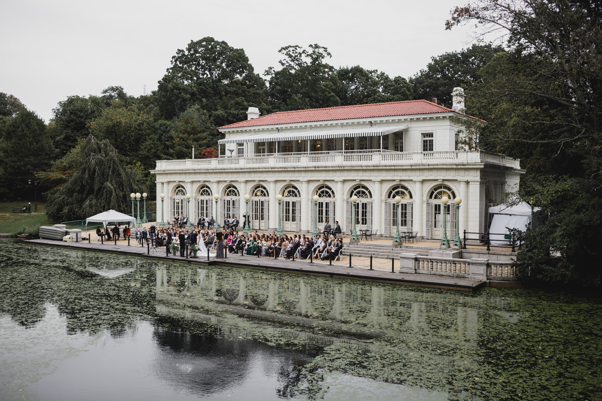 Prospect Park Boathouse view from Lullwater bridge