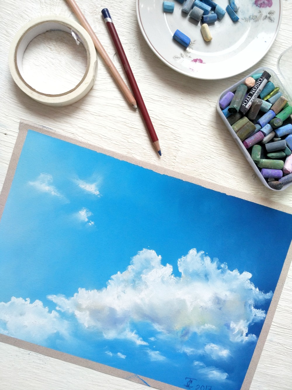 Перистые облака рисунок