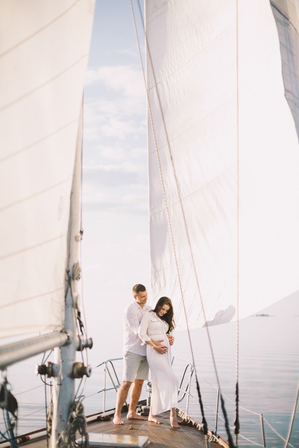 Yacht pregnancy photoshoot. Yana&Dima