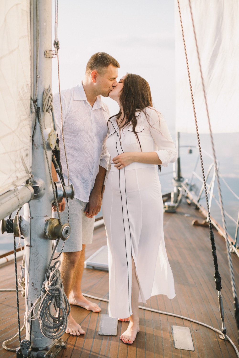 Yacht pregnancy photoshoot. Yana&Dima
