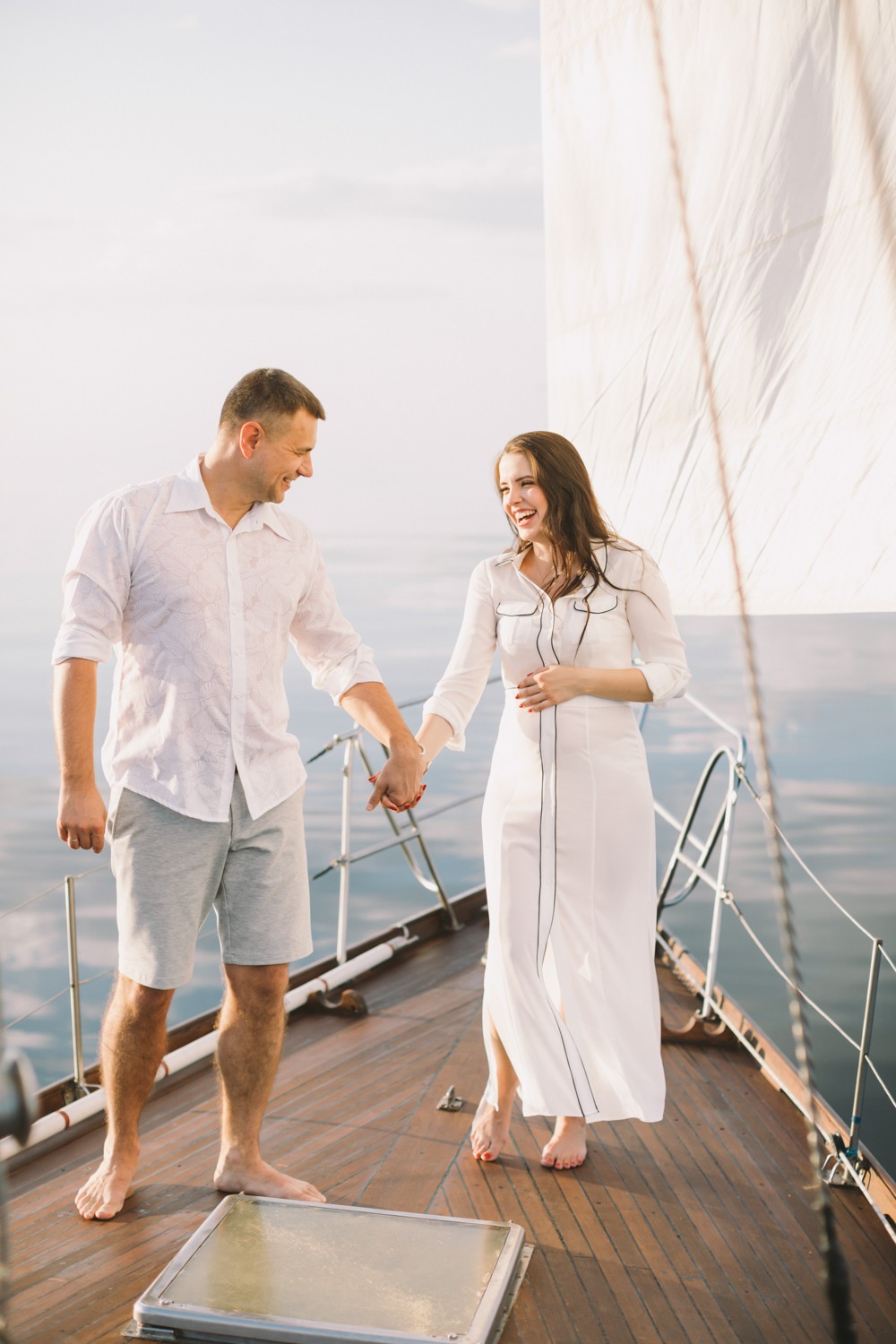 Yacht pregnancy photoshoot. Yana&Dima