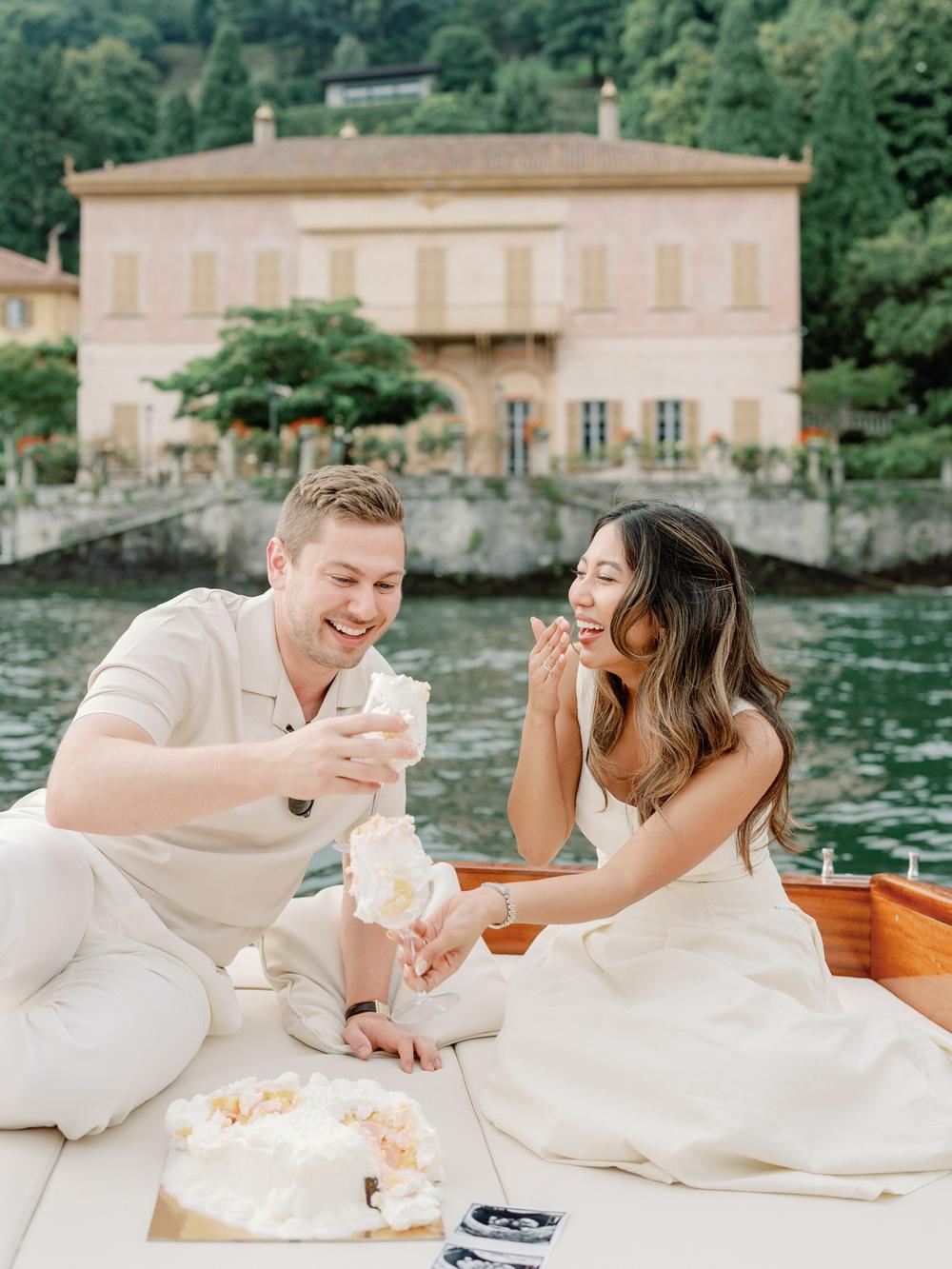 Gender reveal at Villa D'Este, Lake Como