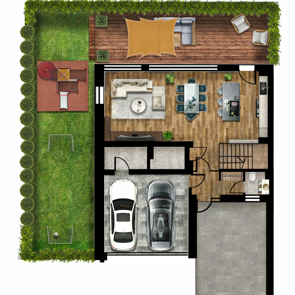 Architectural sketch visualization for architects, designers and developers – detailed concept illustration #3