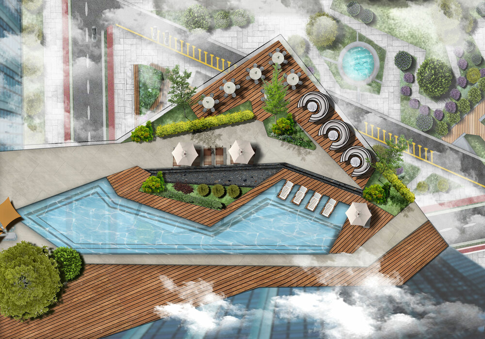 Architectural sketch visualization for architects, designers and developers – detailed concept illustration #8