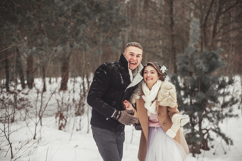 Свадебная фотосъемка и лав стори - Артур и Юлия, зимняя сказка