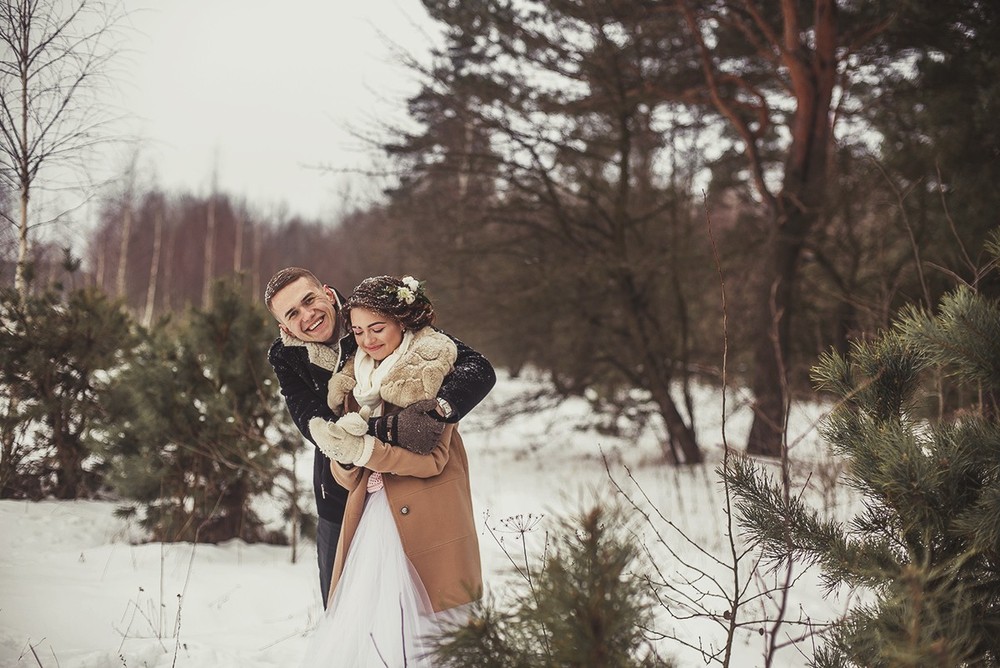 Свадебная фотосъемка и лав стори - Артур и Юлия, зимняя сказка