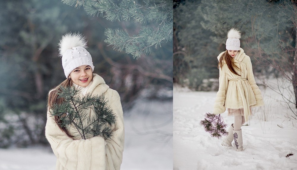 Детская фотосессия - Зима, Лера
