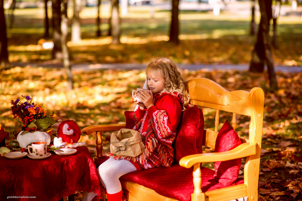 Детская фотосессия - Осеннее чаепитие, 2014