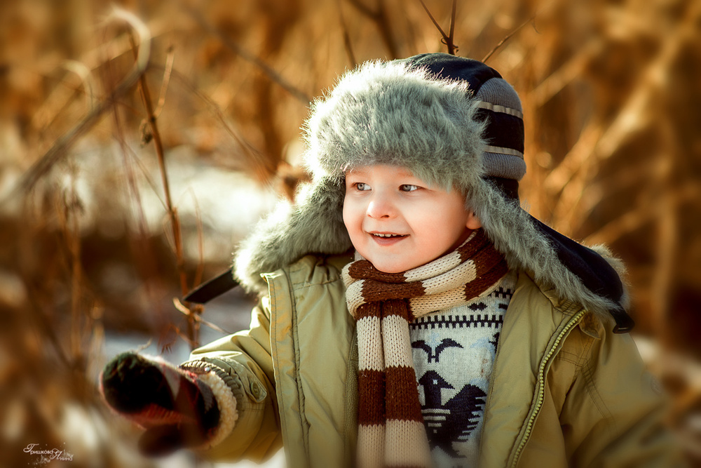 Детская фотосессия - Зимняя прогулка Ромки