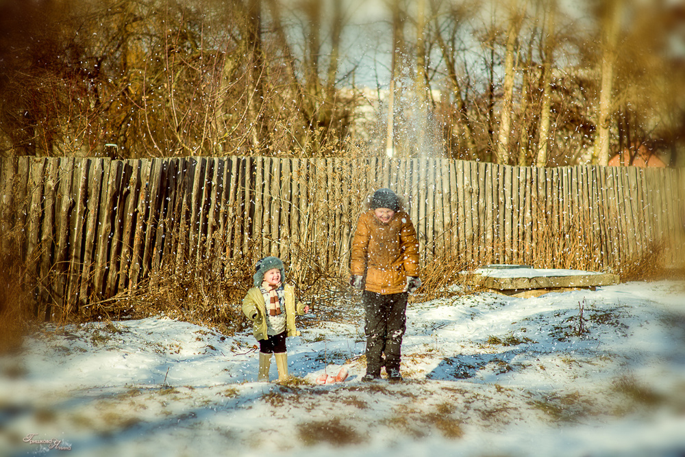 Детская фотосессия - Зимняя прогулка Ромки