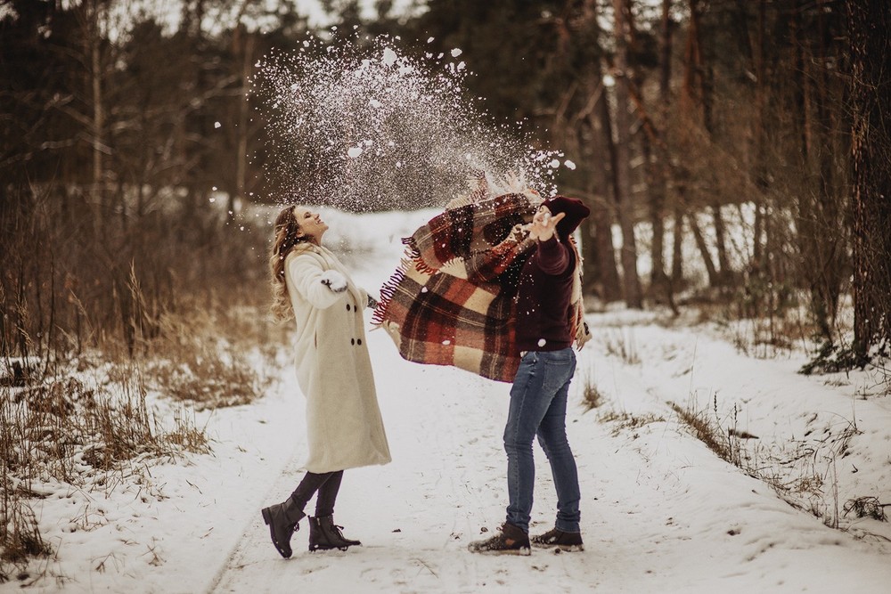 Свадебная фотосъемка и лав стори - Снежная lovestory