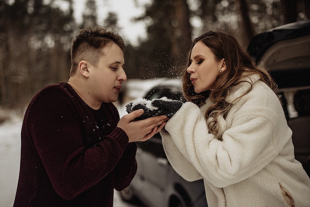Свадебная фотосъемка и лав стори - Снежная lovestory