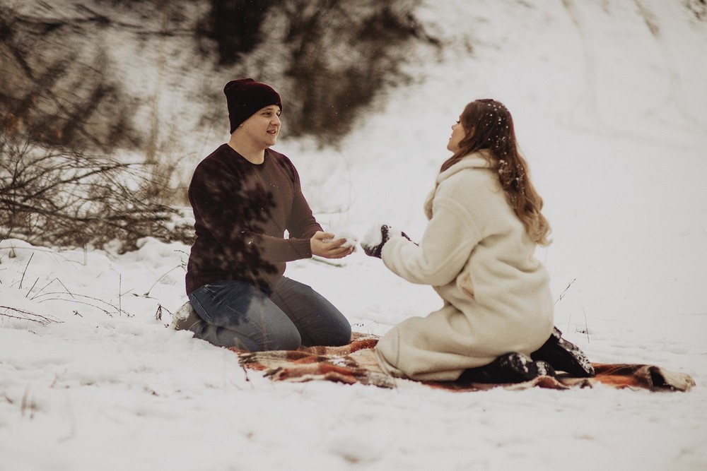 Свадебная фотосъемка и лав стори - Снежная lovestory