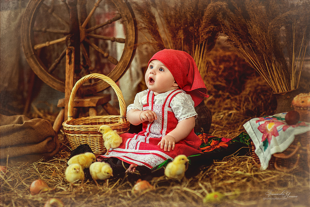 Детская фотосессия - Деревенское утро