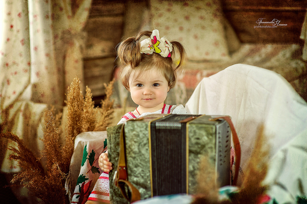 Детская фотосессия - Деревенское утро