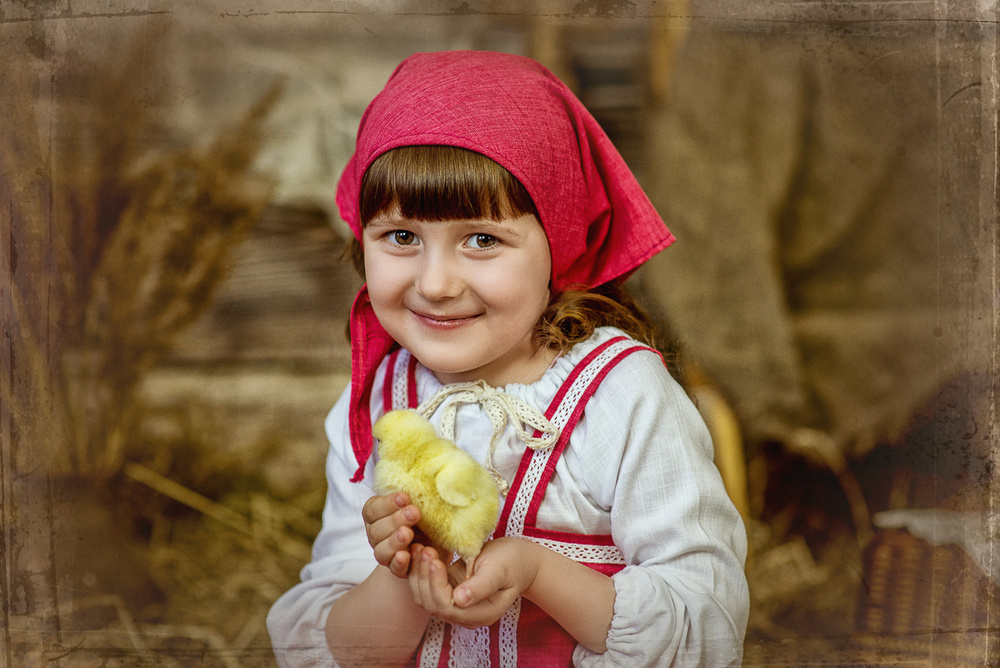 Детская фотосессия - Деревенское утро