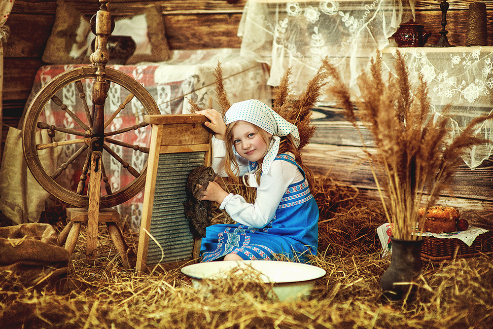 Детская фотосессия - Деревенское утро