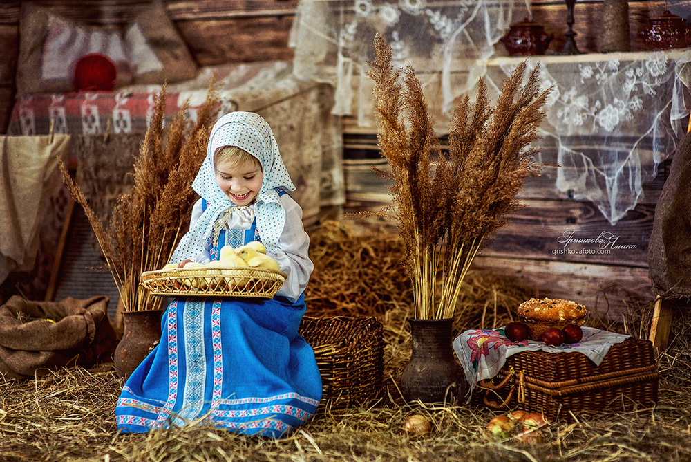 Детская фотосессия - Деревенское утро