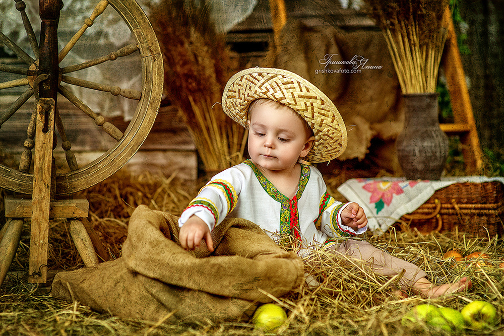 Детская фотосессия - Деревенское утро