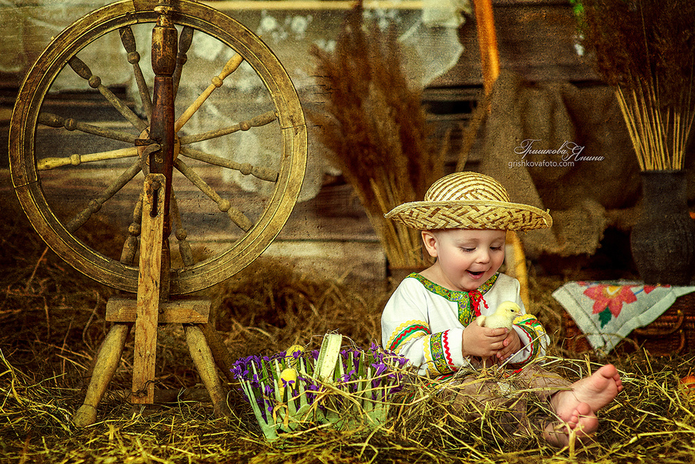 Детская фотосессия - Деревенское утро