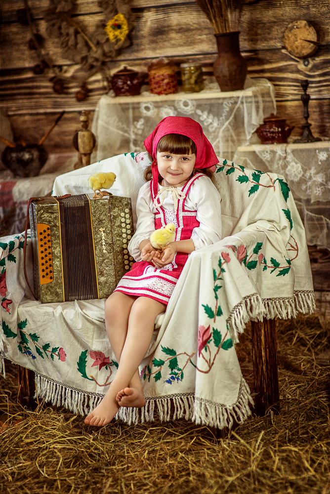 Детская фотосессия - Деревенское утро