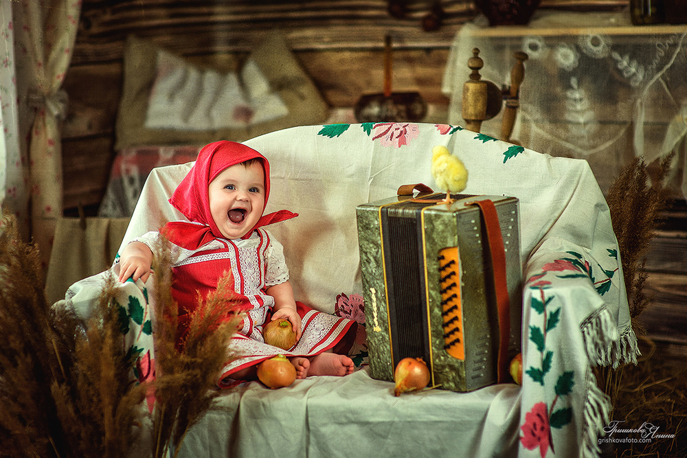Детская фотосессия - Деревенское утро