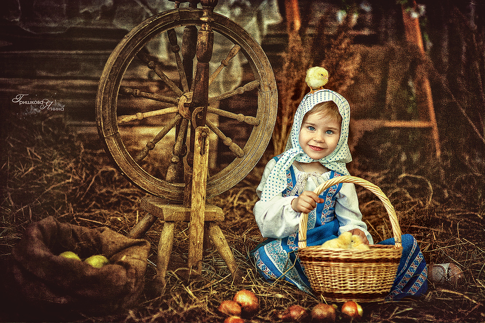 Детская фотосессия - Деревенское утро