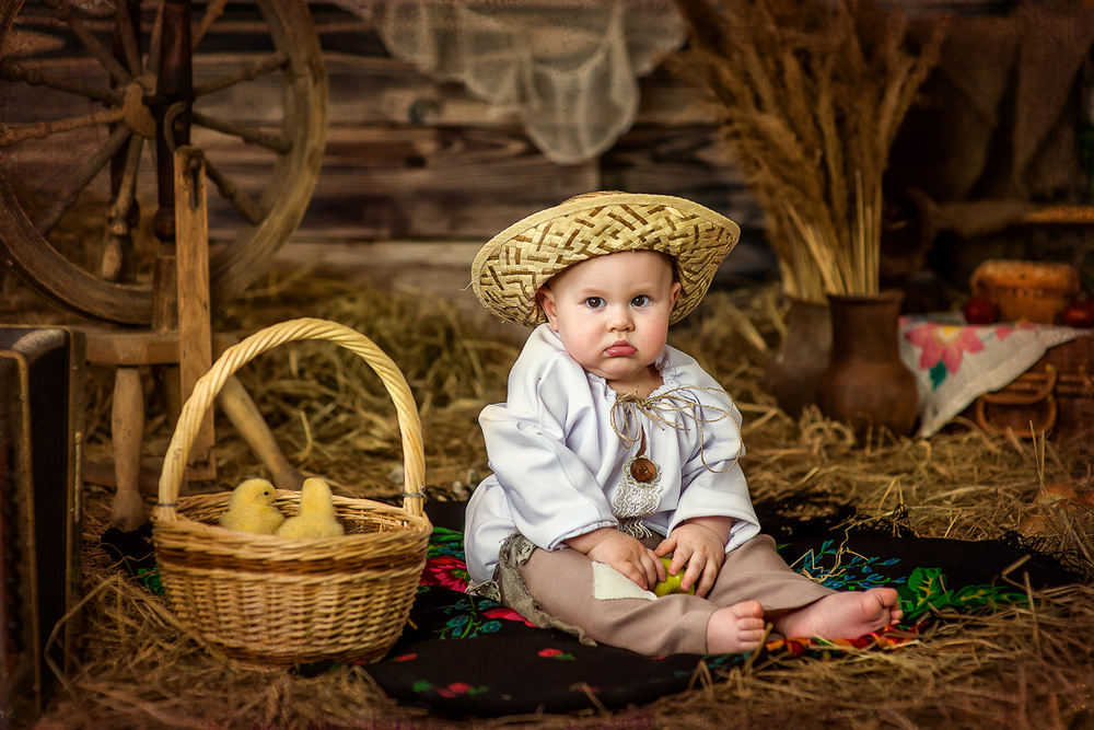 Детская фотосессия - Деревенское утро