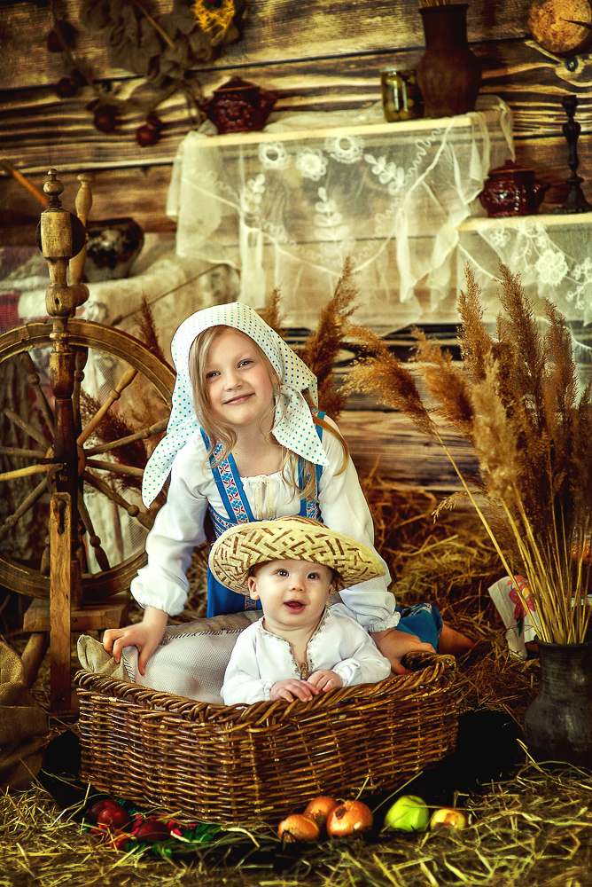 Детская фотосессия - Деревенское утро