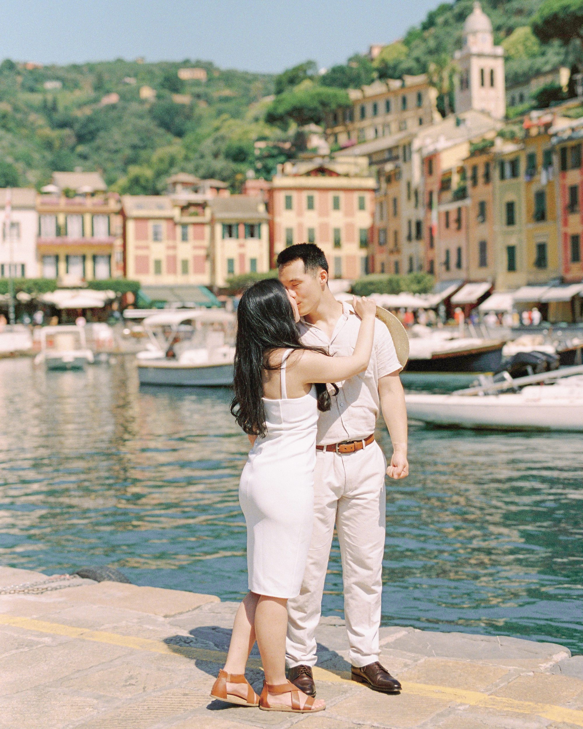 Film engagement couple shoot in the most romantic town in Italy - Portofino by Olya Kobruseva