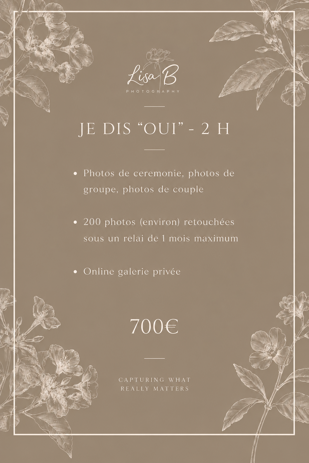 TARIFS MARIAGE