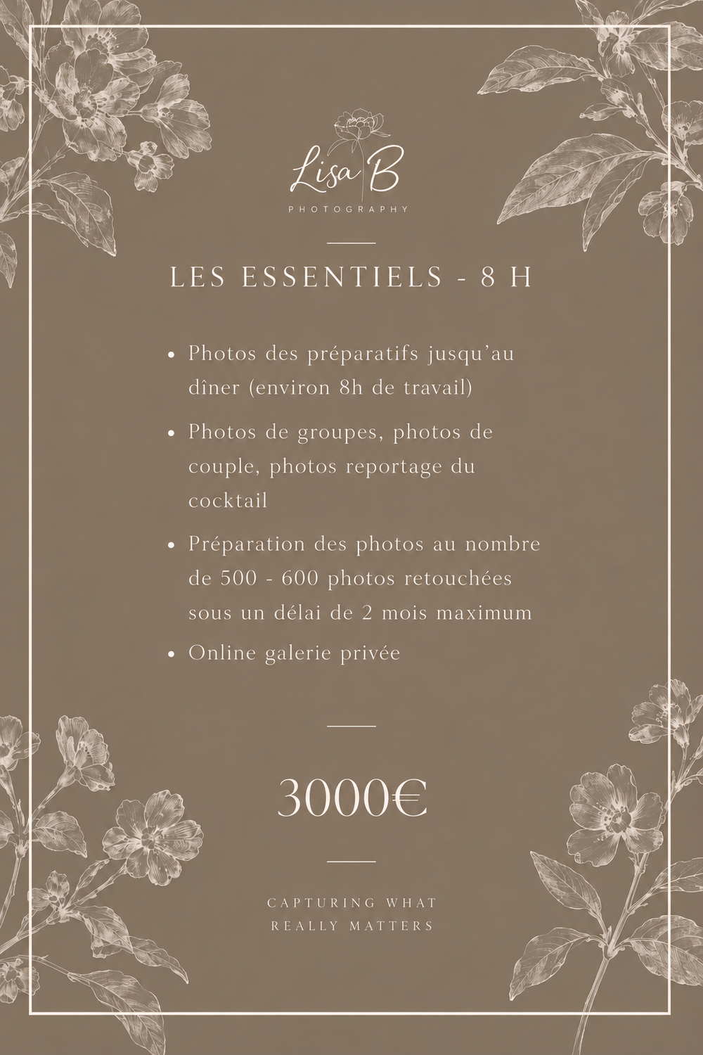 TARIFS MARIAGE