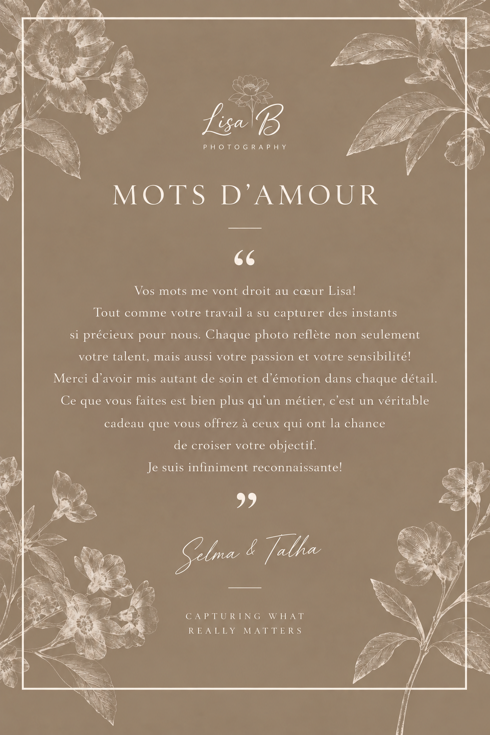 TARIFS MARIAGE