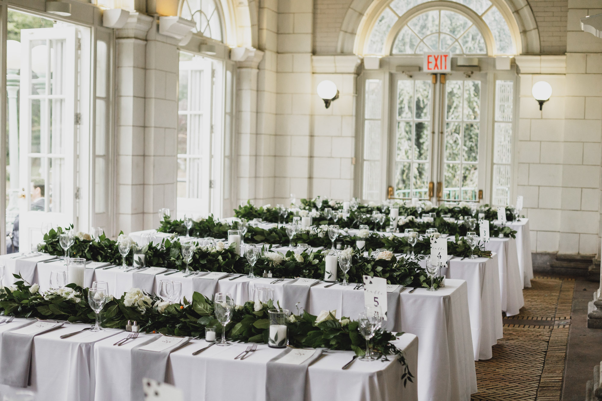 Prospect park boathouse wedding reception hall decoration