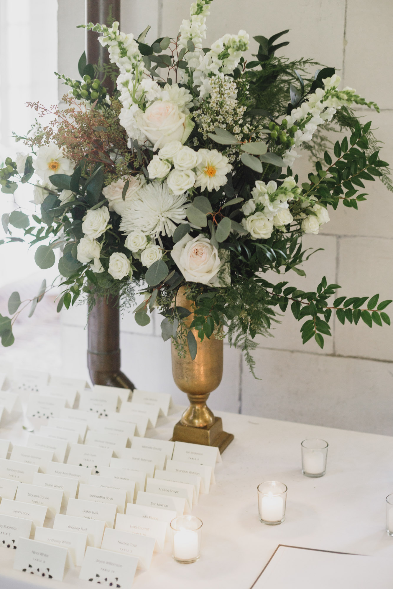 Prospect park boathouse wedding reception hall decoration