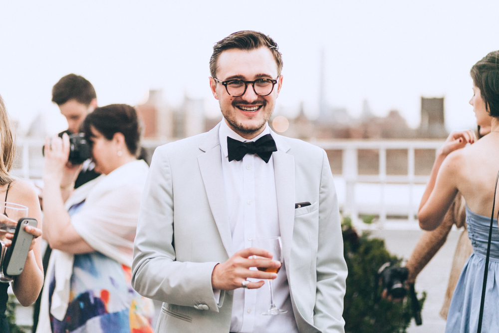 Cocktail hour at New York City Rooftop Studio 450 Wedding Venue
