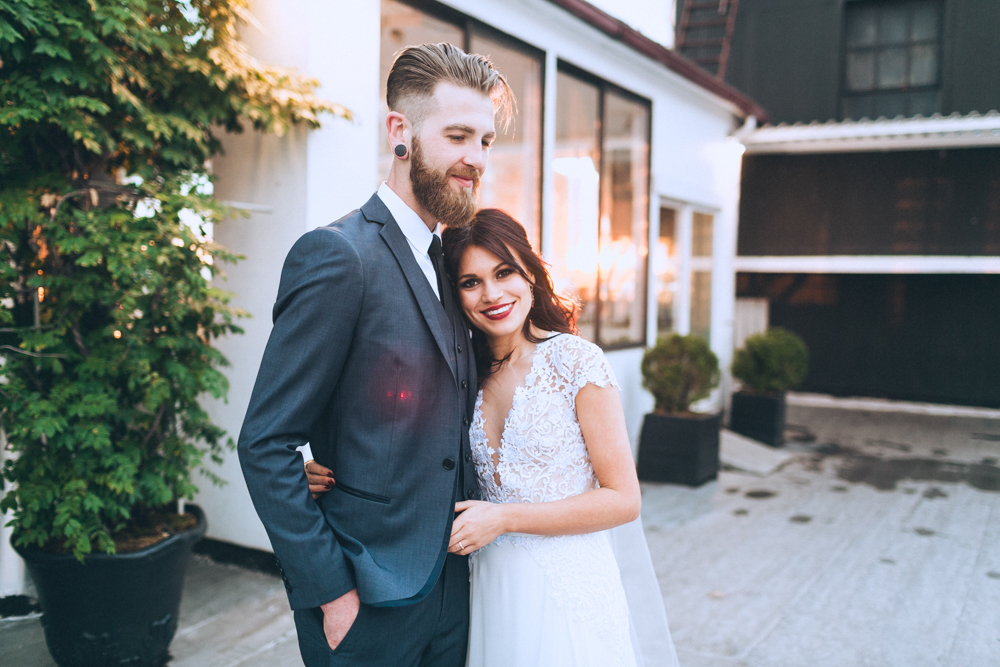 Bride and groom at the Studio 450 Manhattan New York City