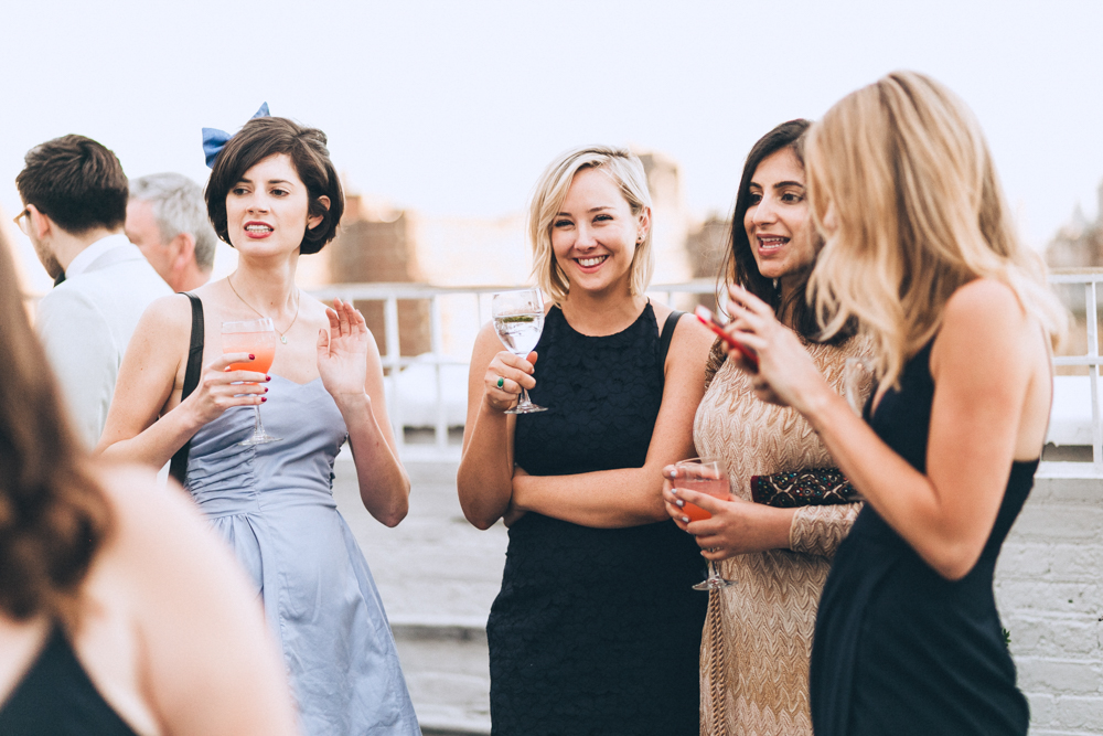Cocktail hour at New York City Rooftop Studio 450 Wedding Venue