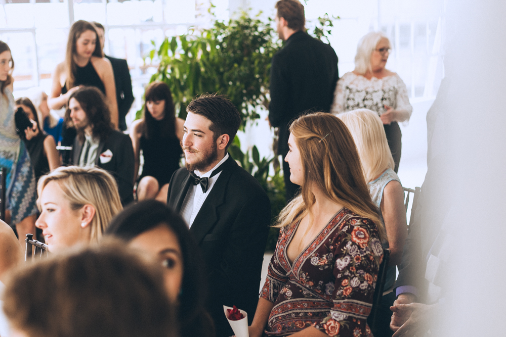Wedding ceremony at the New York City Rooftop Studio 450 Wedding Venue