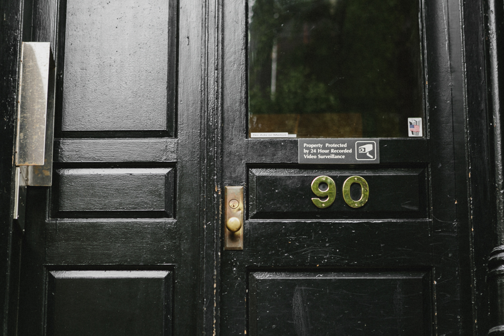 Close up of a brownstone door. Brooklyn Heights, Brooklyn NY