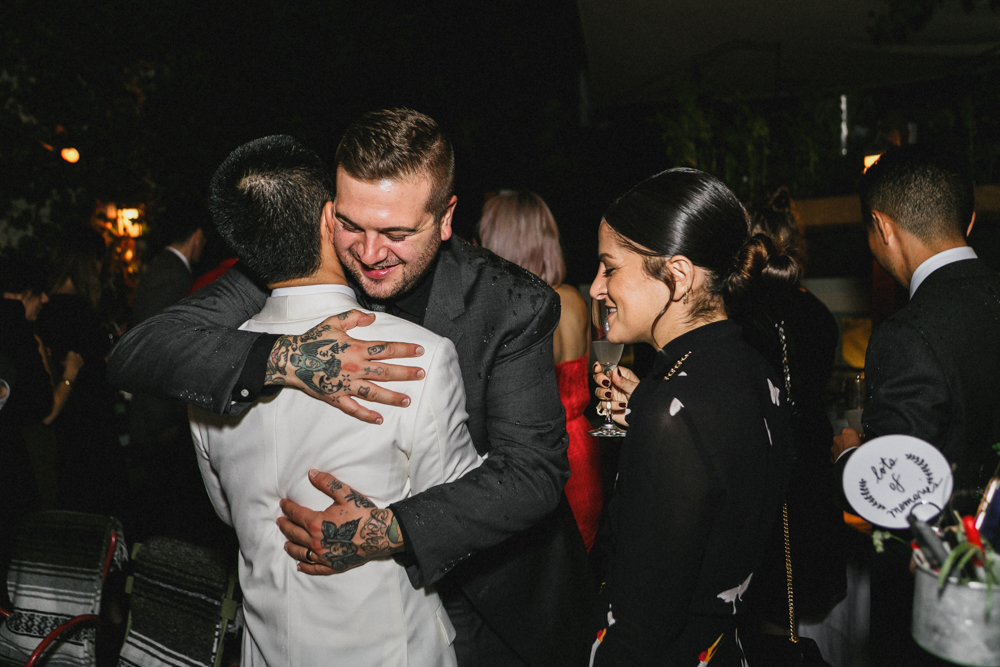 Guests enjoying a wedding reception at Sweetwater restaurant in Brooklyn NY