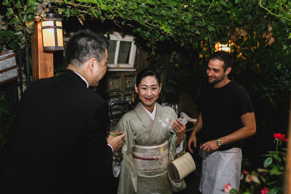 Excited guests enjoying the wedding reception at Sweetwater restaurant. Brooklyn NY