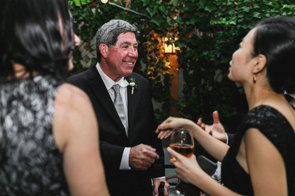 Excited guests enjoying the wedding reception at Sweetwater restaurant. Brooklyn NY