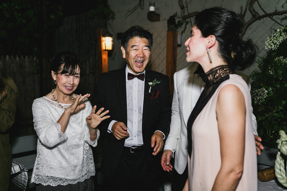 Excited parents of the groom after a traditional Japanese wedding ceremony, Sweetwater, Brooklyn NY