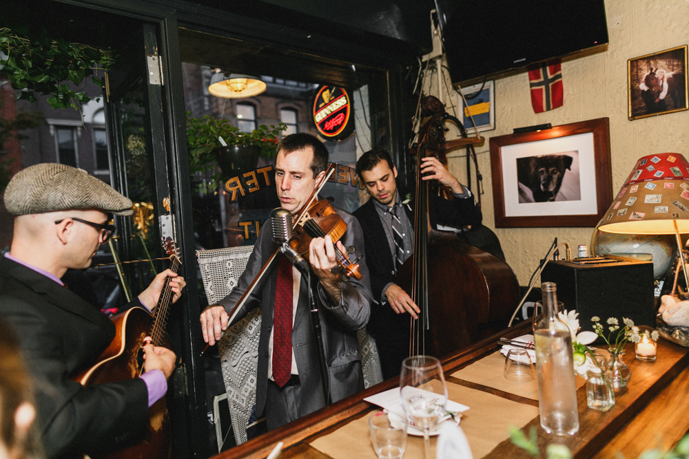 Live music at a wedding at Sweetwater Restaurant. Brooklyn NY
