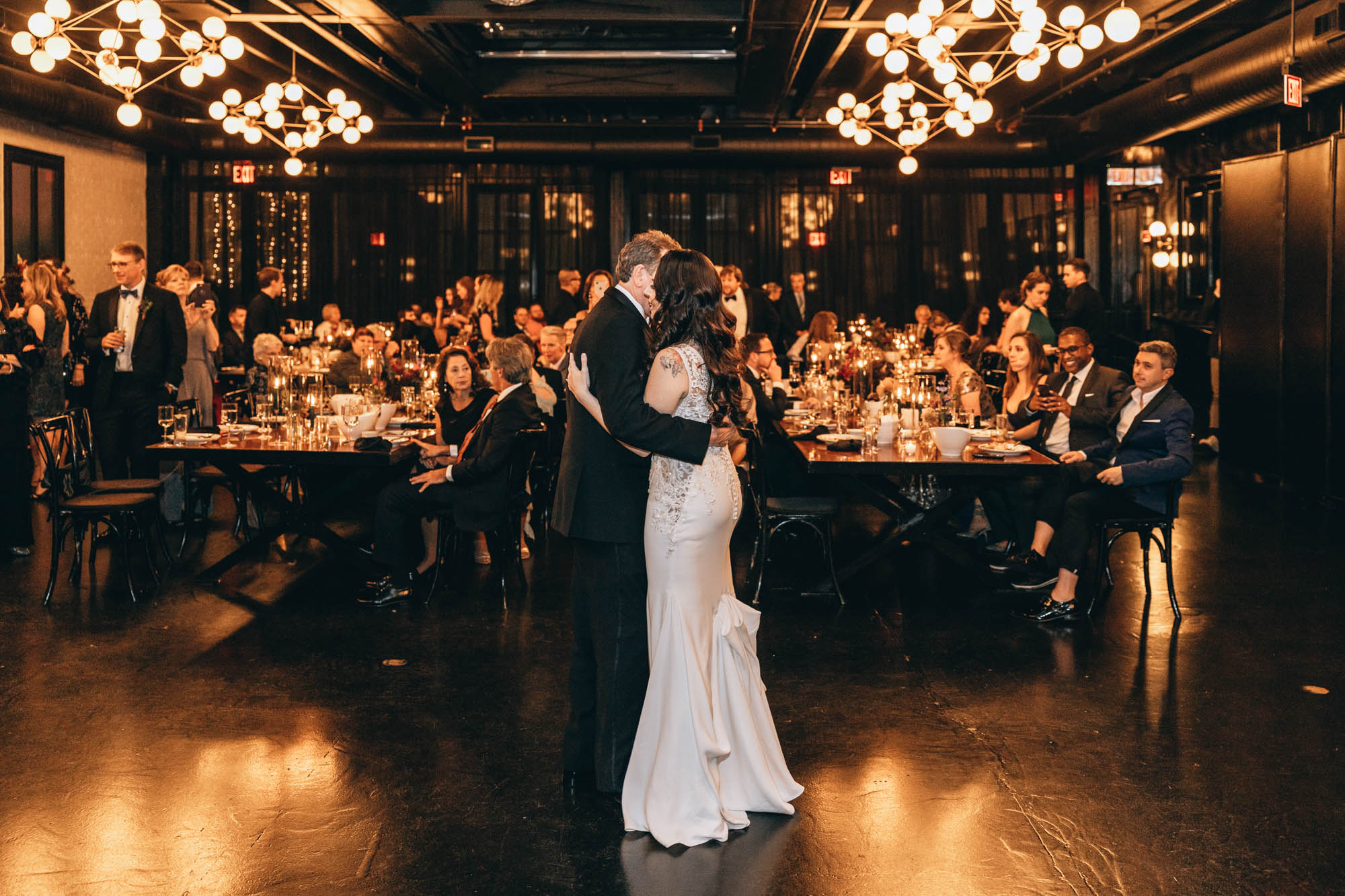 Father and bride during their first dance at 501 Union, Brooklyn NY