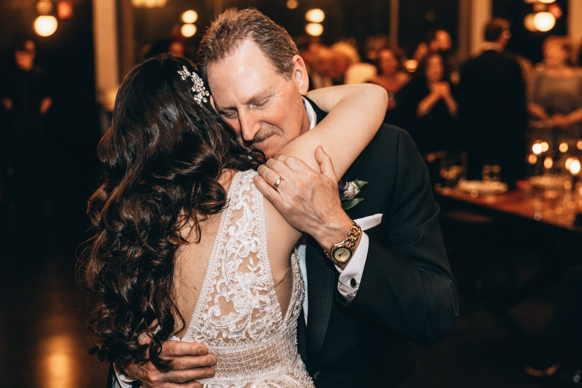 Father and bride during their first dance at 501 Union, Brooklyn NY