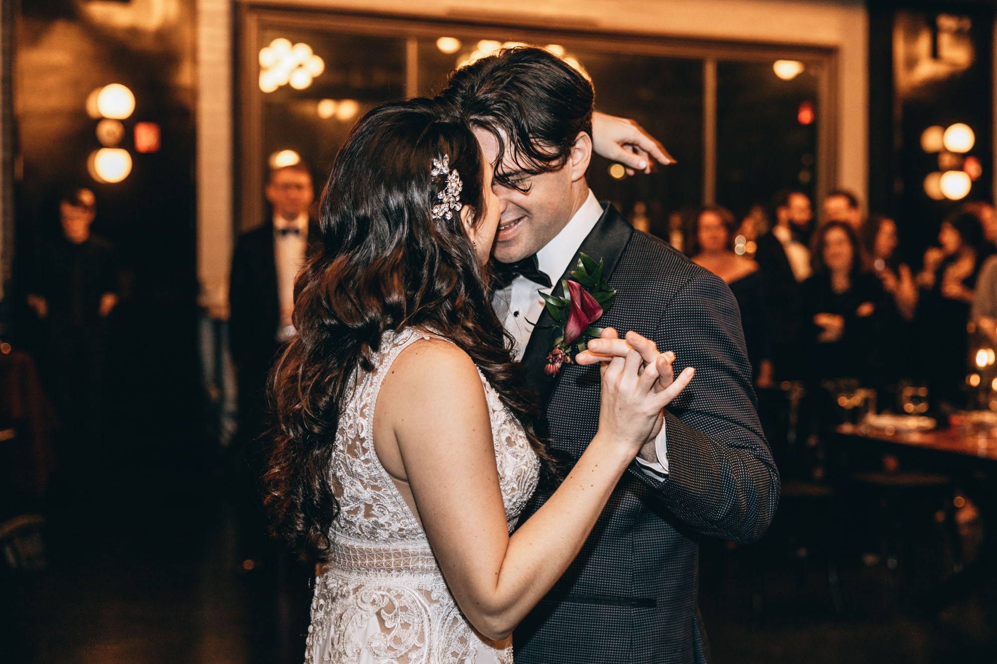 Bride and groom during their fist dance at 501 Union, Brooklyn NY
