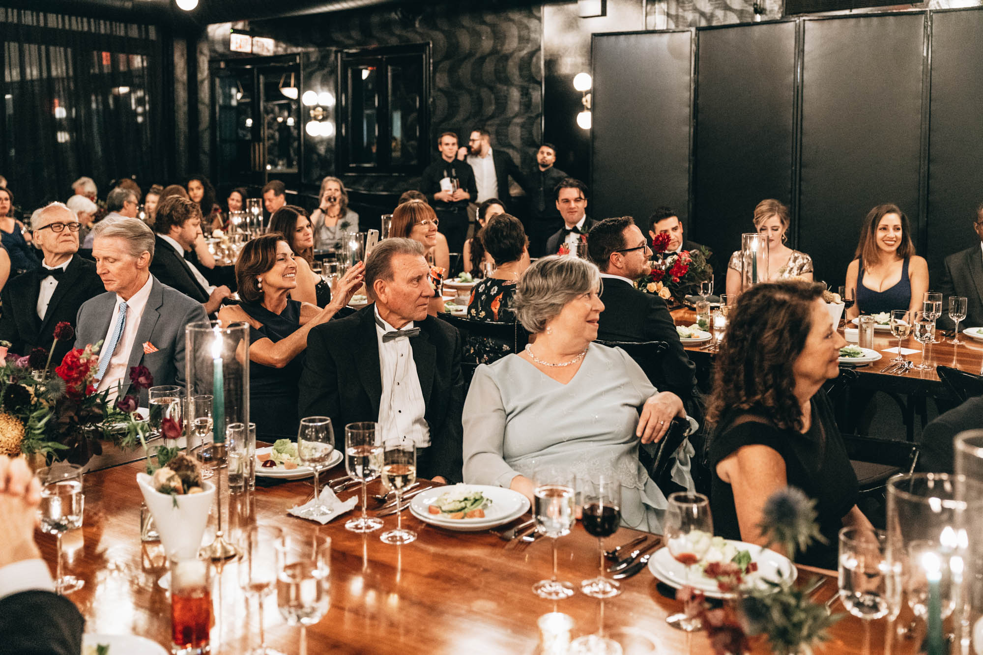 Guests celebrating at a reception at the 501 Union, Brooklyn, NY