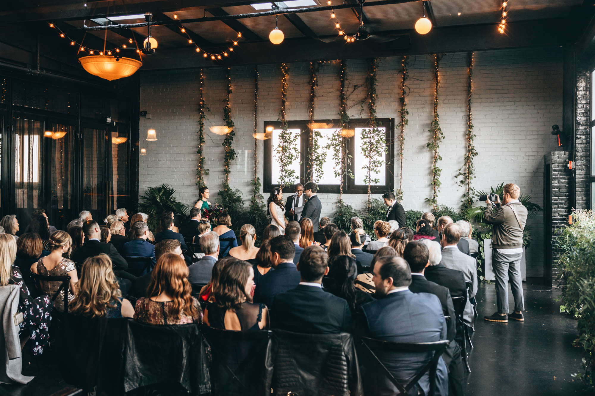 Simple wedding ceremony at 501 Union, Brooklyn, NY